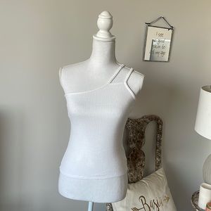 White One Shoulder Urban Outfitters Tank Top